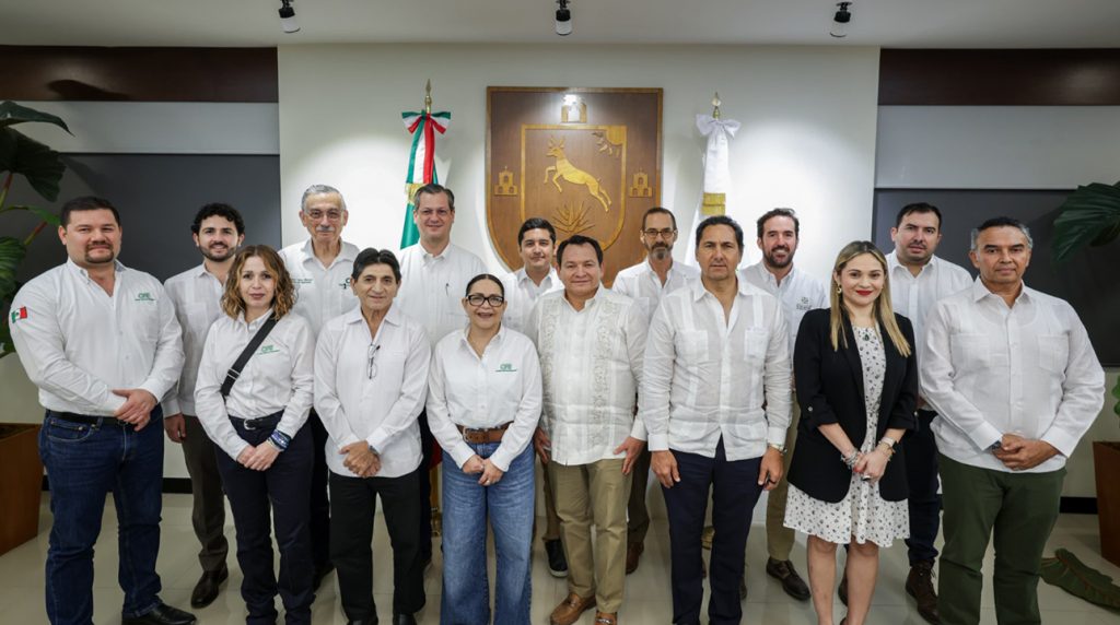 Equipo de gobierno y Comisión Federal de Electricidad de Yucatán, México.
