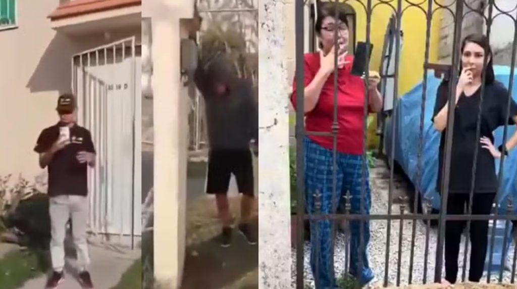 Mujeres discutiendo con dueños reales de vivienda después de haberla invadido. Alegan que la vivienda es suya.
