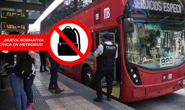 Adiós mochila en el Metrobús: a partir de ahora los pasajeros deberán dejarla al subir y no podrán viajar con ella