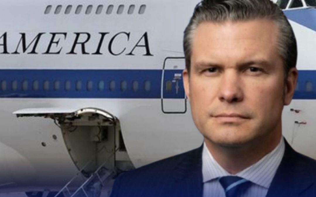 Por falla en el parabrisas, avión del secretario de Defensa de EE UU aterriza de emergencia