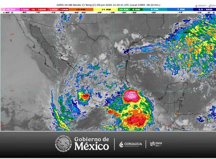 Como depresión tropical, Boris se ubica a 45 km al nor-noreste de Punta Maldonado, Guerrero
