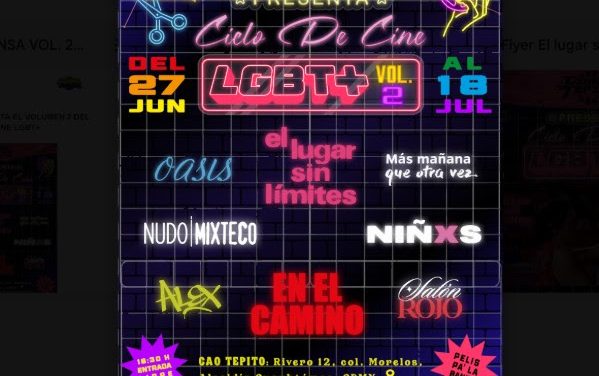 Funciones gratuitas de cine mexicano sobre diversidad sexual y de género en el barrio bravo de Tepito.
