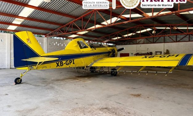 FGR, MARINA, DEFENSA Y GN ASEGURAN UNA AVIONETA, HIDROCARBURO, ARMAS Y NUMERARIO DURANTE CATEO EN CHAMPOTÓN, CAMPECHE