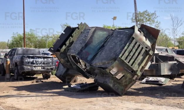 DESTRUYE FGR 25 VEHÍCULOS CON BLINDAJE ARTESANAL EN TAMAULIPAS