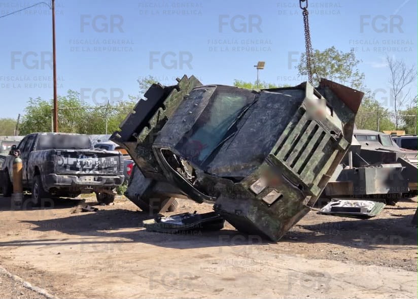 DESTRUYE FGR 25 VEHÍCULOS CON BLINDAJE ARTESANAL EN TAMAULIPAS