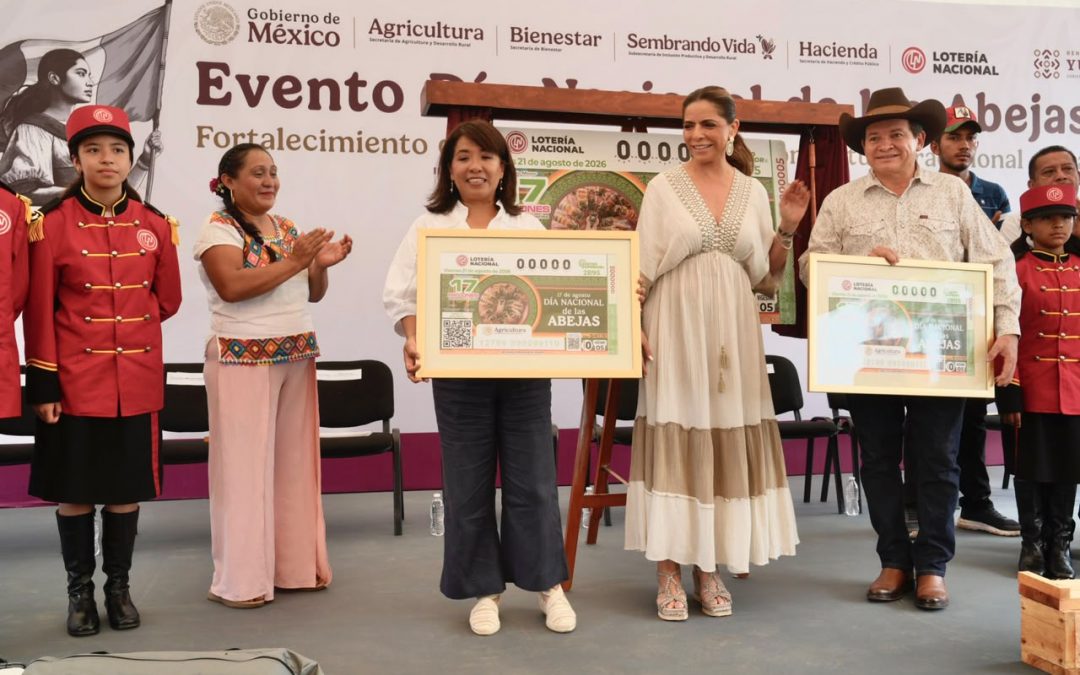Conmemoran el Día Nacional de las Abejas con billete de Lotería y apoyos a meliponicultoras mayas