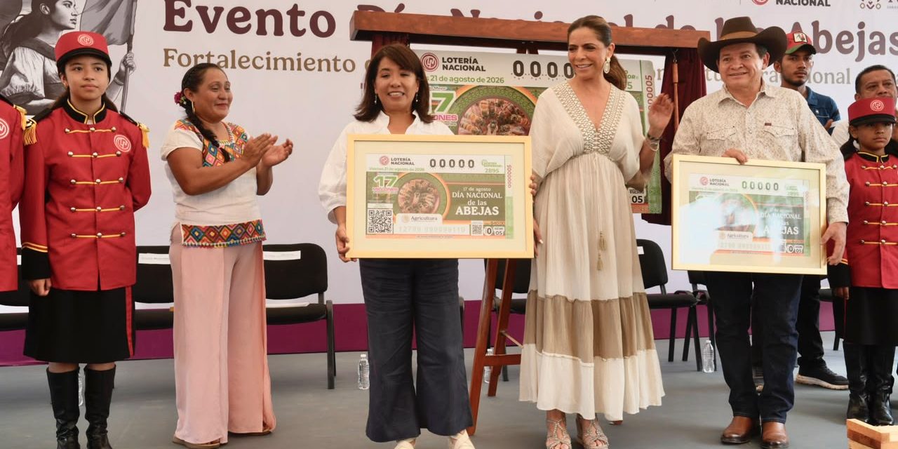 Conmemoran el Día Nacional de las Abejas con billete de Lotería y apoyos a meliponicultoras mayas