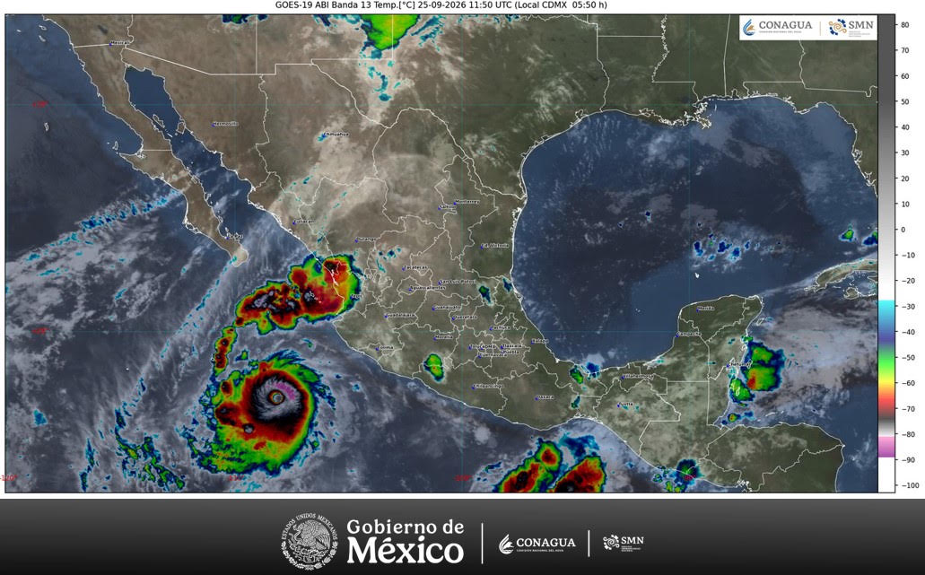 Polo se intensificó nuevamente a huracán categoría 5 y se localiza a 430 km al sur-suroeste de Cabo Corrientes, Jalisco