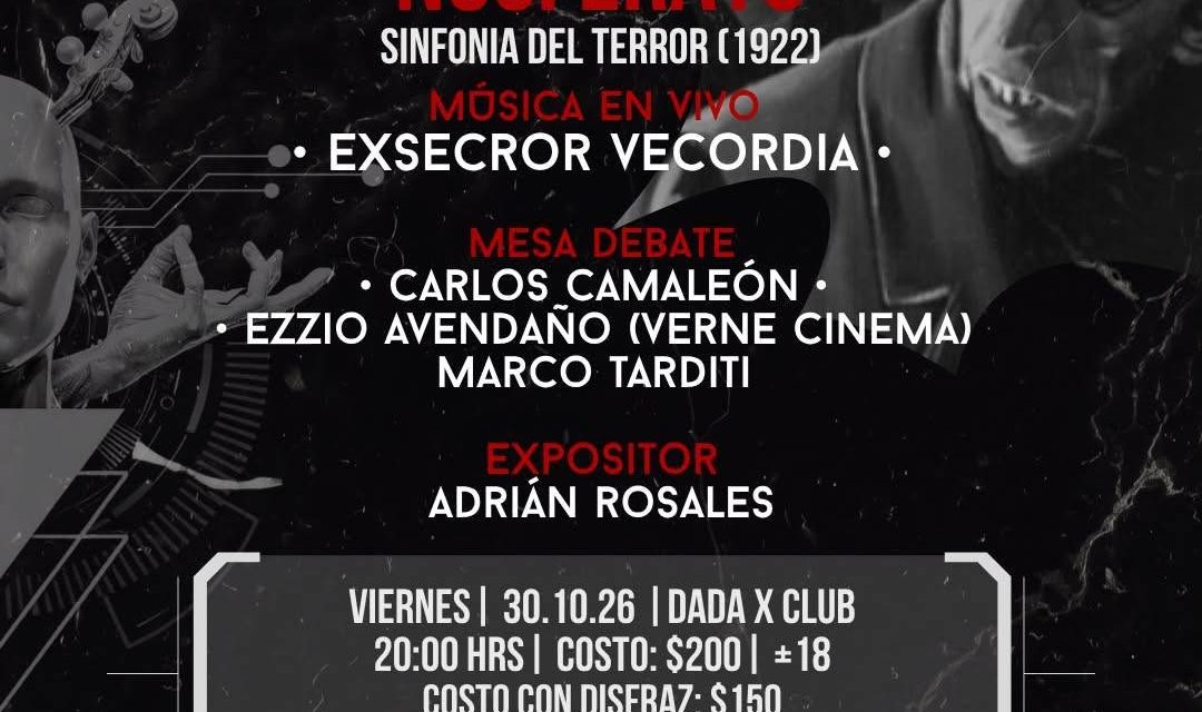 EL FESTIVAL INTERNACIONAL OCTUBRE NEGRO PRESENTARÁ “NOSFERATU” ESTE VIERNES CON MÚSICA EN VIVO EN EL CLUB DADÁ X